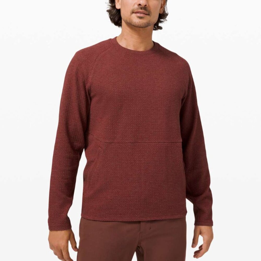 Lululemon At Ease Crew Double Knit Waffle Long Sleeve Sweater Men's size S